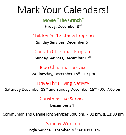 Upcoming Events 12-1-21